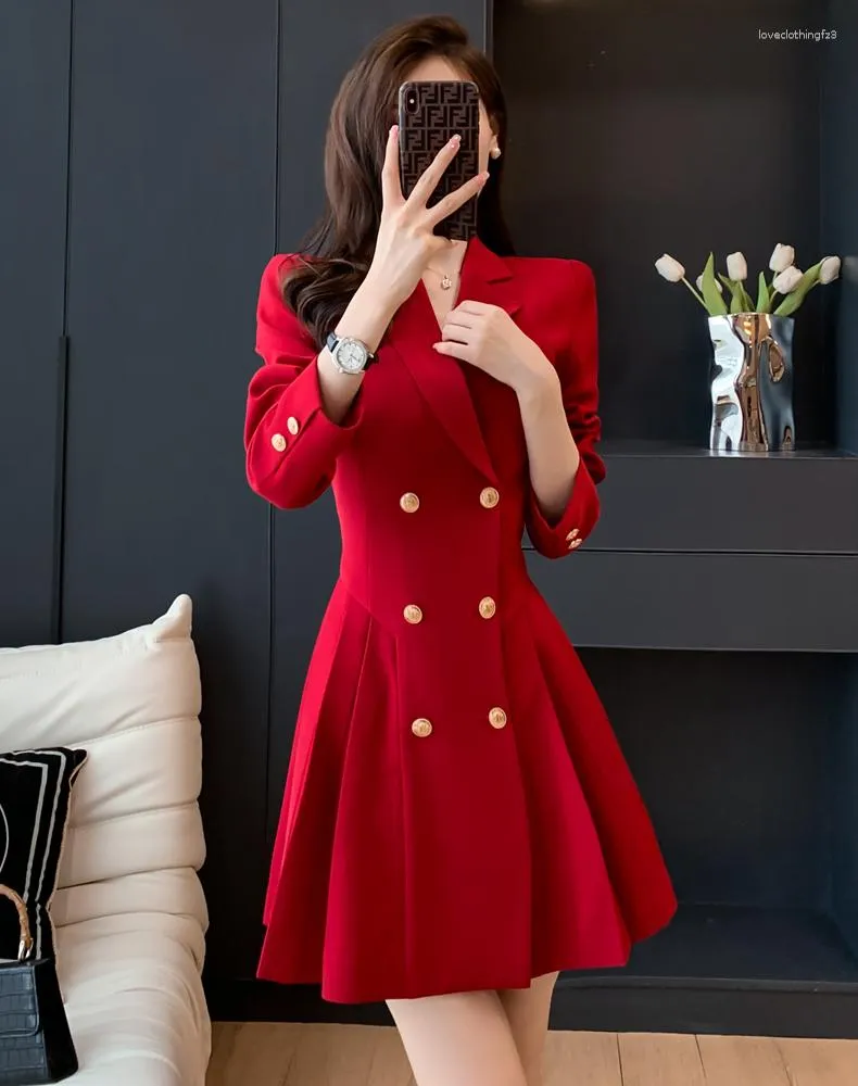 DanceeMangoos French Vintage Party Mini Dress Women's Korean Elegant  Pleated Dress Warm Sweet Dress Coat Autumn Winter - Walmart.com