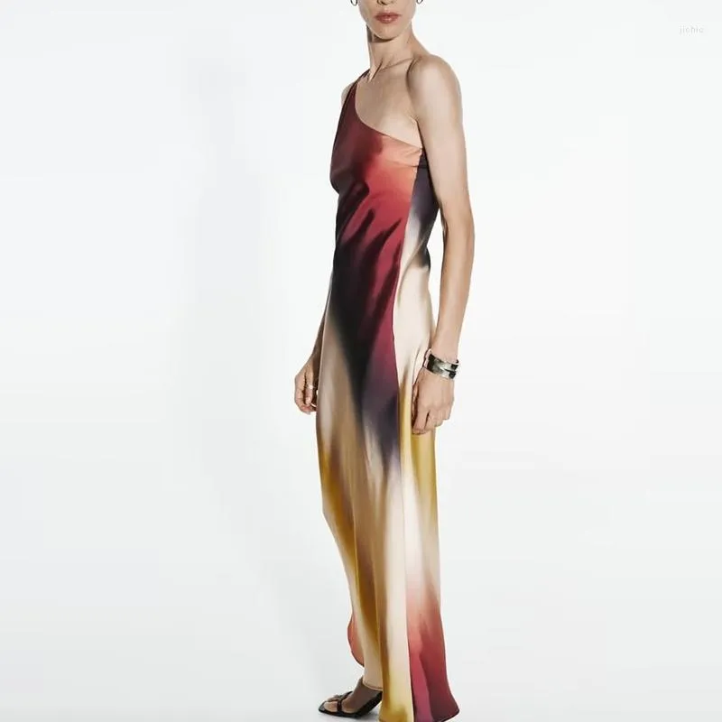 Satin Tie Dye Asymmetrical Midi Dress: Chic Summer Fashion for Women from  Dhgate Basic & Casual Dresses - price 32.64