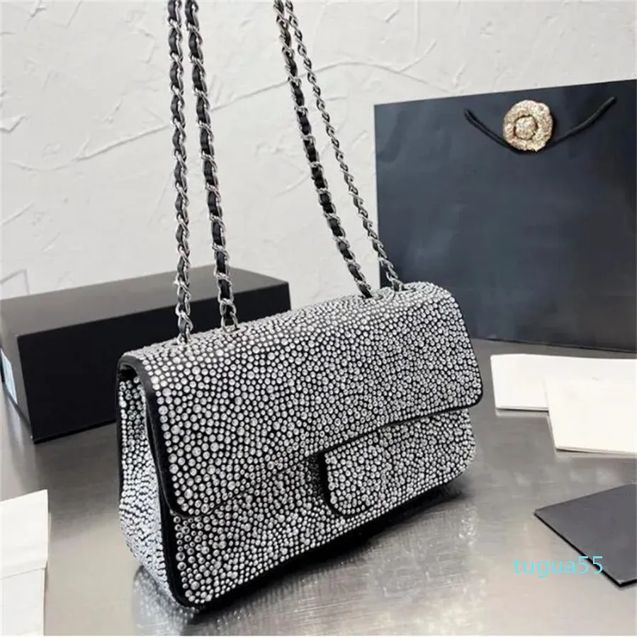 DHgate.com:Shimmering Rhinestone Flap Crossbody Bag: Glitter