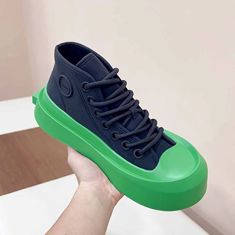 MEN JUMBO Shoes High Top Top Canvas Women Women Equiper Green Green Nylon Lace Up Canvas High Top Designer Series Size 35-46