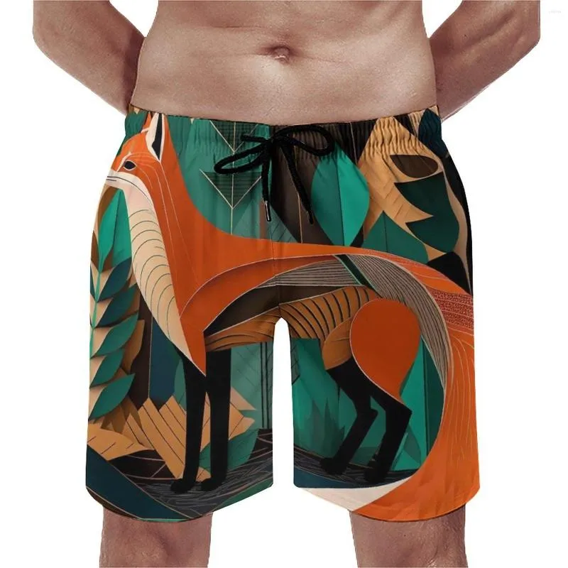 Short de bain pour hommes, maillot de bain amusant, Style artistique moderne, Illustration vibrante, confortable, course à pied, Surf, pantalon court de grande taille