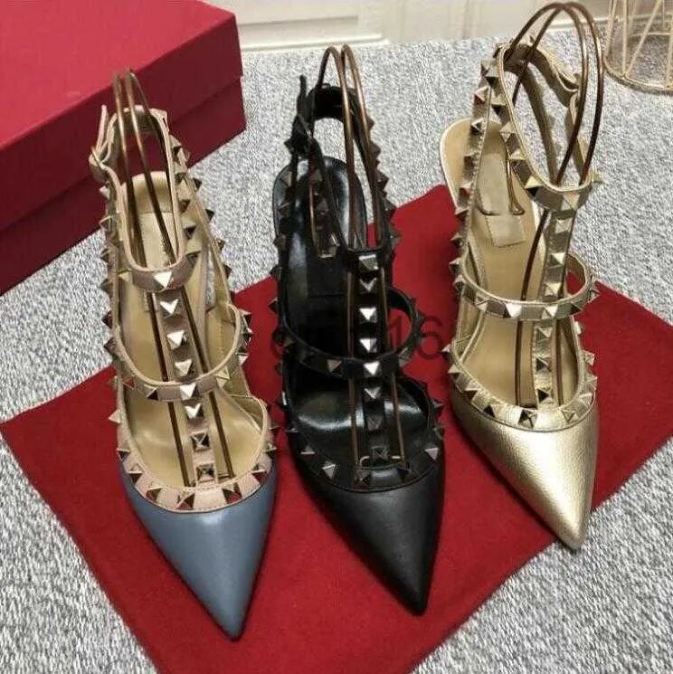 Dress Shoes Designer Women Sandals High Heel Shoes 6cm 8cm 10cm Thin Heels Two Straps Pointed Toe Genuine Leather Black Nude White Red Wedding Shoes With Dusts Bag 3444