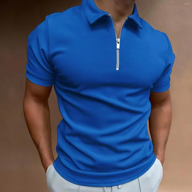 Camisetas para hombre con estampado 3D, camiseta con cremallera, manga corta delantera para ir de compras usando D88