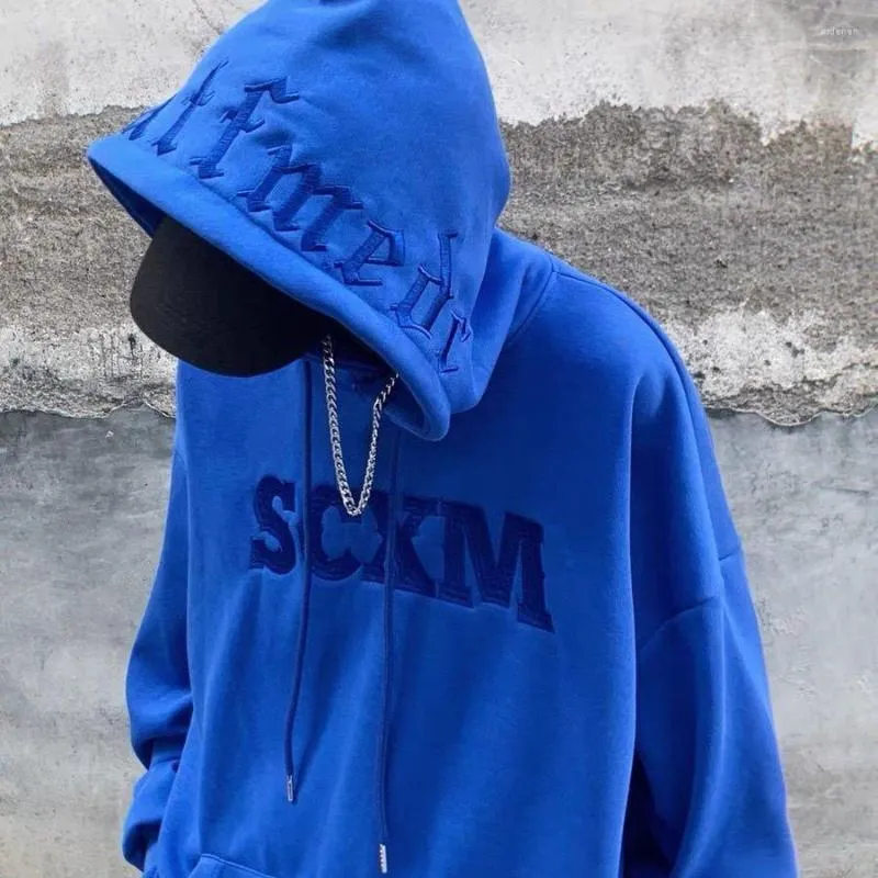 Sweat à capuche épais pour femme, vêtement d'hiver épais avec lettres noires et bleues imprimées, ample, pour étudiants, Kpop, Hip Hop, voyage, Cool, assorti avec tout, 2023