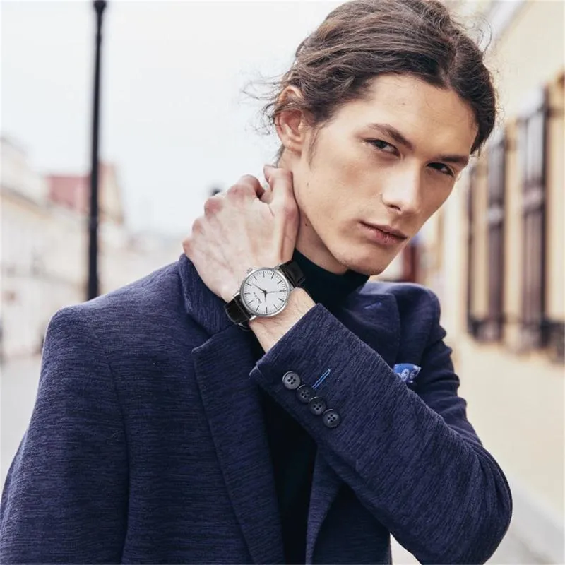Wristwatches Casual Men Style Watches 2023 Leisure Fashion Simple Trend Dial Roman Scale Quartz Clock Montre Homme