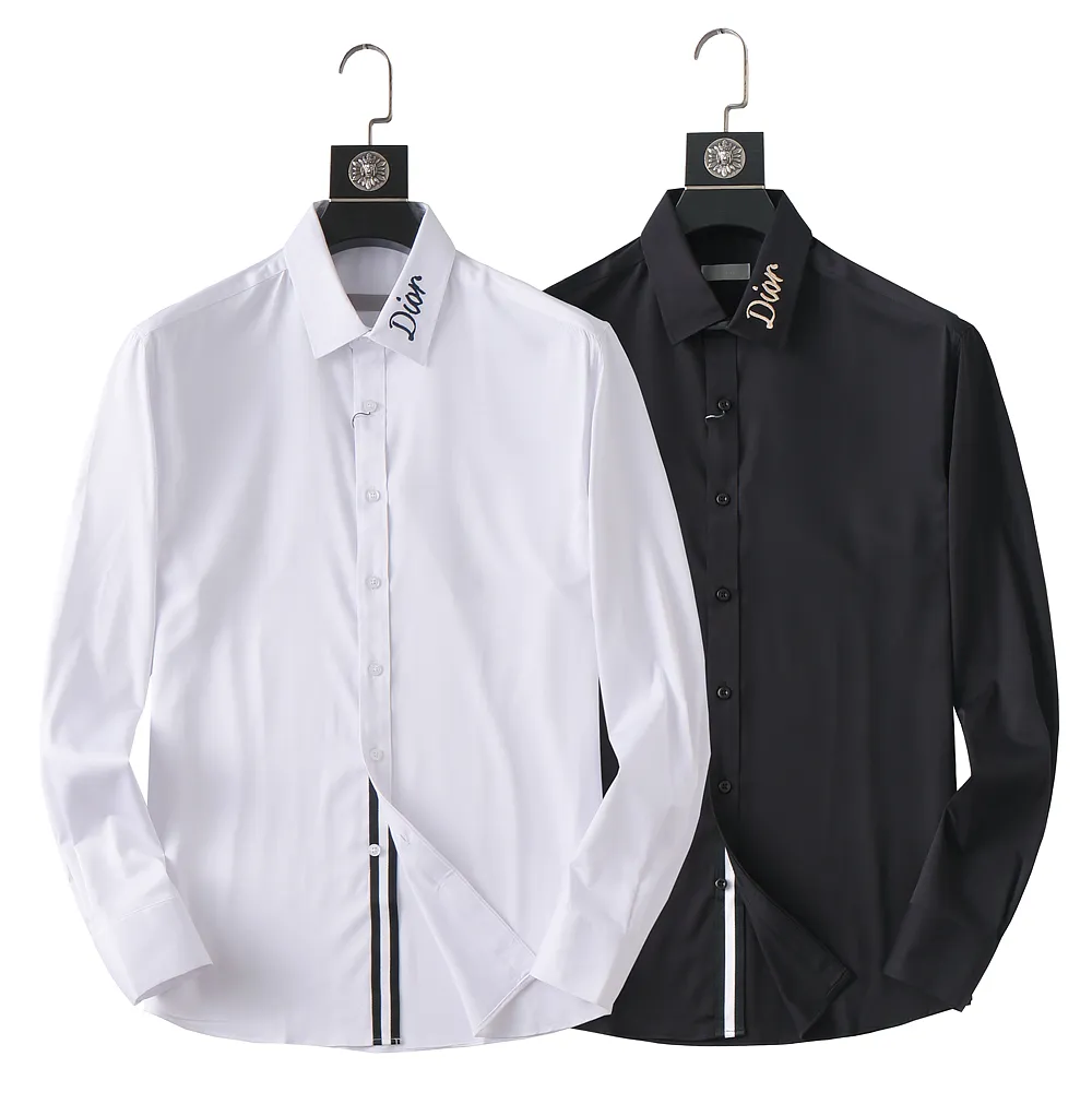 High-end-Business No-Iron Long-Sleeved Shirt Men Sily Sily High-Biały Biała koszula męska szwana koszula