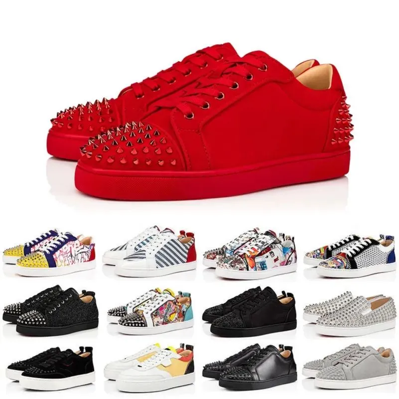 Mens Red Bottoms Red Bottoms Mens Shoes Womens Fashion Sneakers Designer Shoes Low Black White Cut Leather Splike Tripler Loafers Plate-Forme Luxury Trainers36-47