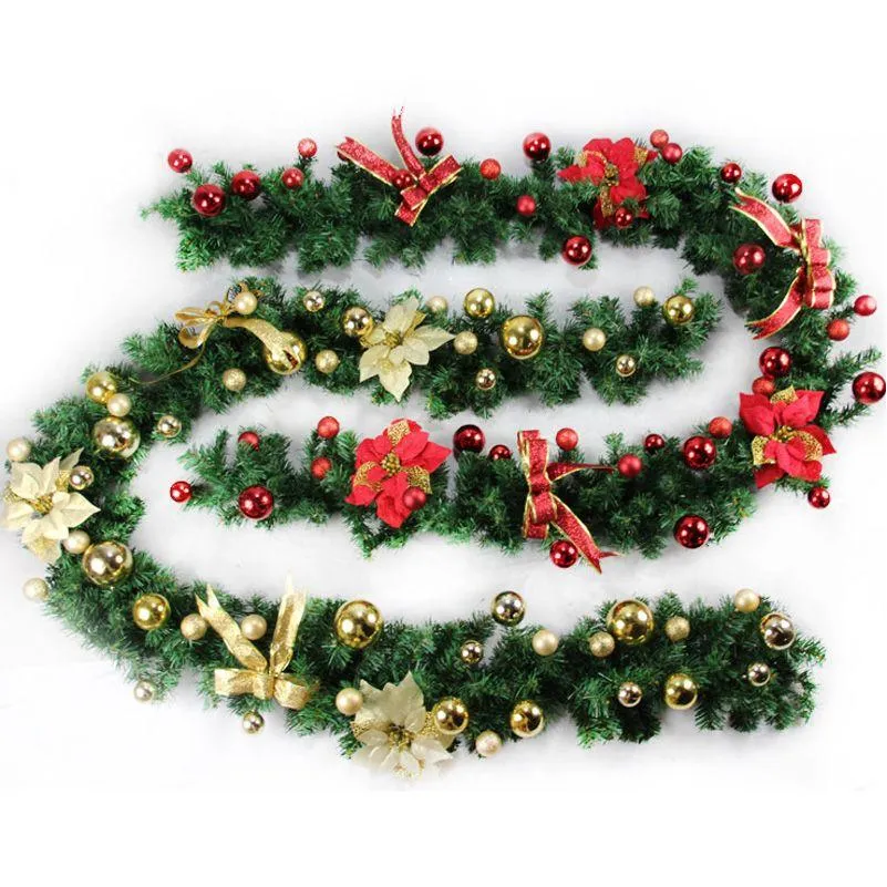 Рождественские украшения 2,7 м, 9 футов, искусственные зеленые венки, гирлянда, каминный венок для рождественской елки, украшение для дома, вечеринки, Drop Deli Ot8Rt