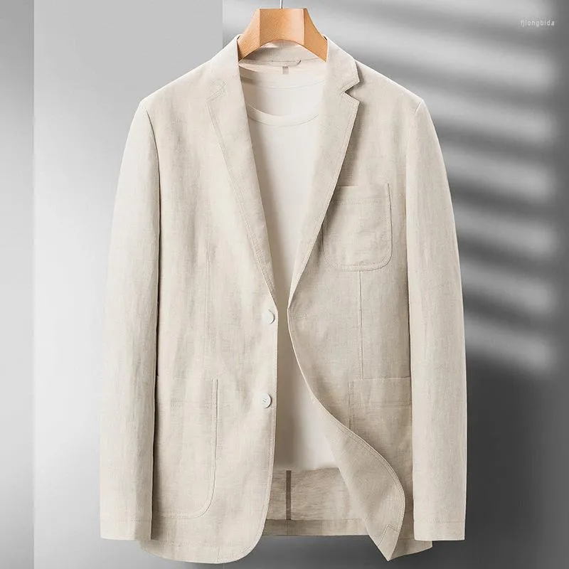 Abiti da uomo primavera ed estate sottile giacca giacca blazer 2023 arrivlas business slim fit lino di alta qualità cappotti a strisce di alta qualità
