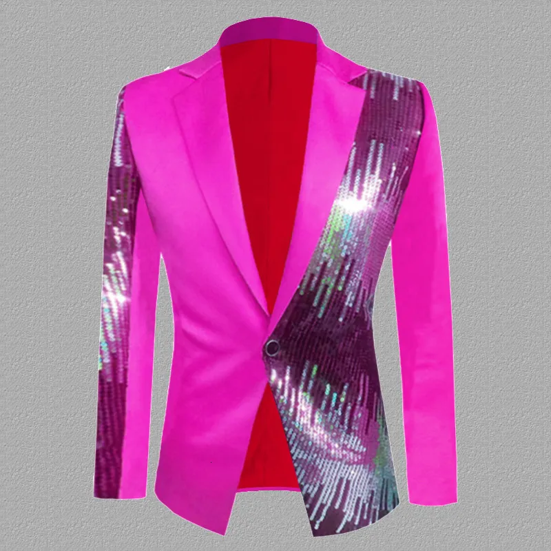 Męskie garnitury Blazers Dopasowy kolor męski płaszcz Glitter Blazer Fashion Host Performance Tuxedo Wedding Groom Cequine Dress PROM DJ Kurtka 230912