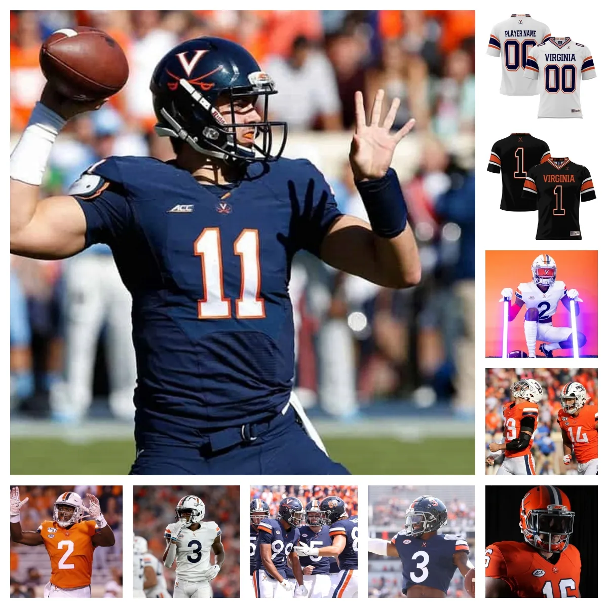 2023 Virginia Cavaliers Football Jersey 51 Ty Furnish 17 Jr Wilson 52 McKale Boley 60 Charlie Patterson 15 Chico Bennett Jr. 91 Jason Hammond 17 Aidan Ryan