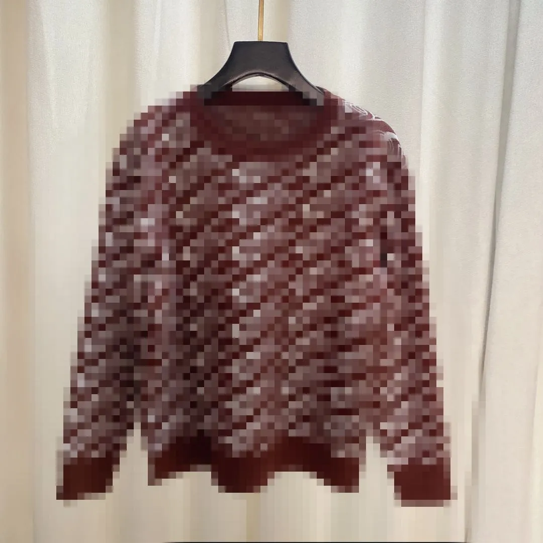 2023 Black/Burgundia Letter Drukuj markę damskiej marki pullover w tym samym stylu Swetery damskie DH131