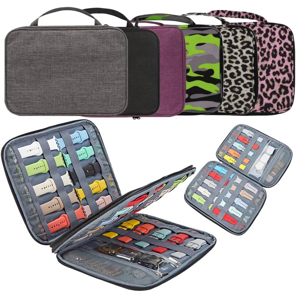 Titta på lådor Fall Professinal Portable Organizer för Apple Strap Travel Bärande Case WatchBand Storage Bag Pouch Väskor 230911