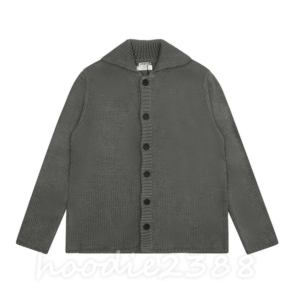 Marca de nicho sueca Nosso Legado, casaco cardigan com mistura de lã cinza, botão de lapela solto, casal de malhas, casaco casual unissex, malhas casuais 1603
