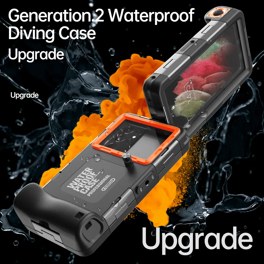 iPhone 14 14 13 12 Pro Max Underwater Samsung S21 S22 S23 Ultra의 방수 케이스를위한 15m Professional Diving Phone Case Case