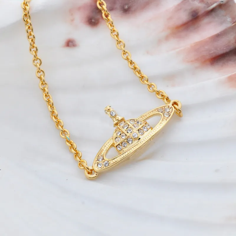 Guldarmband för kvinnor Designer Diamond Saturn Charm Pearl Silver Armband Diamond Jewelry Birthday Wedding Party Gift