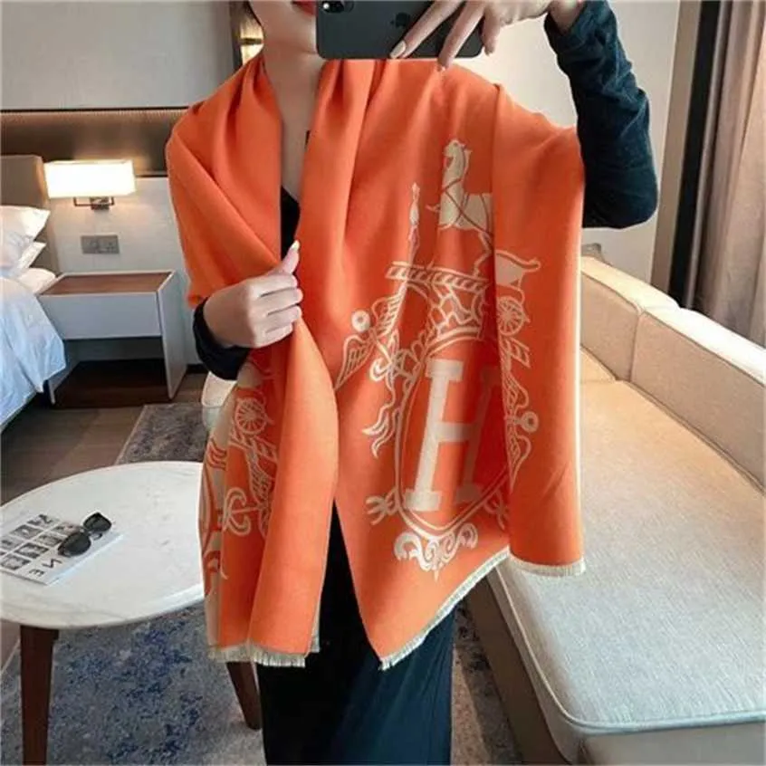 20% OFF scarf European American Style Fashion Autumn and Winter Letter Printing Warm Scarf Long Dual-purpose Double sided Shawl Women's Gift Box