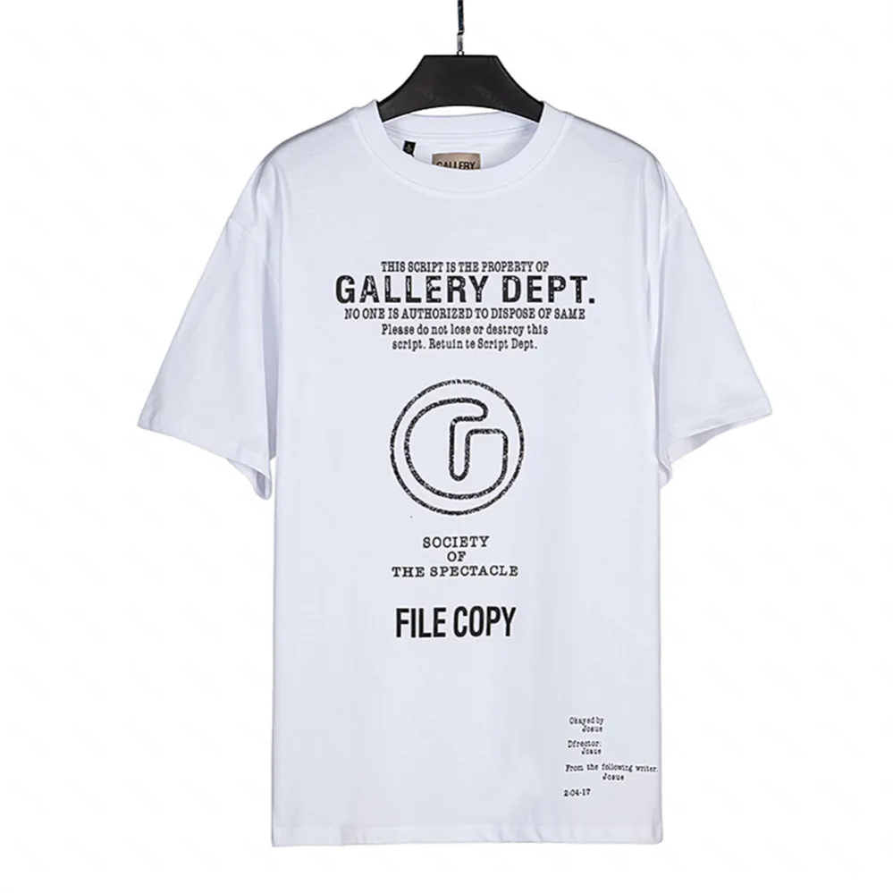 Galleries Dept Harajuku 23SS Spring Vintage Washed Letters Printed File Copy Logo T Shirt Loose Overdized Hip Hop Unisex Short Sleeve Tees 02