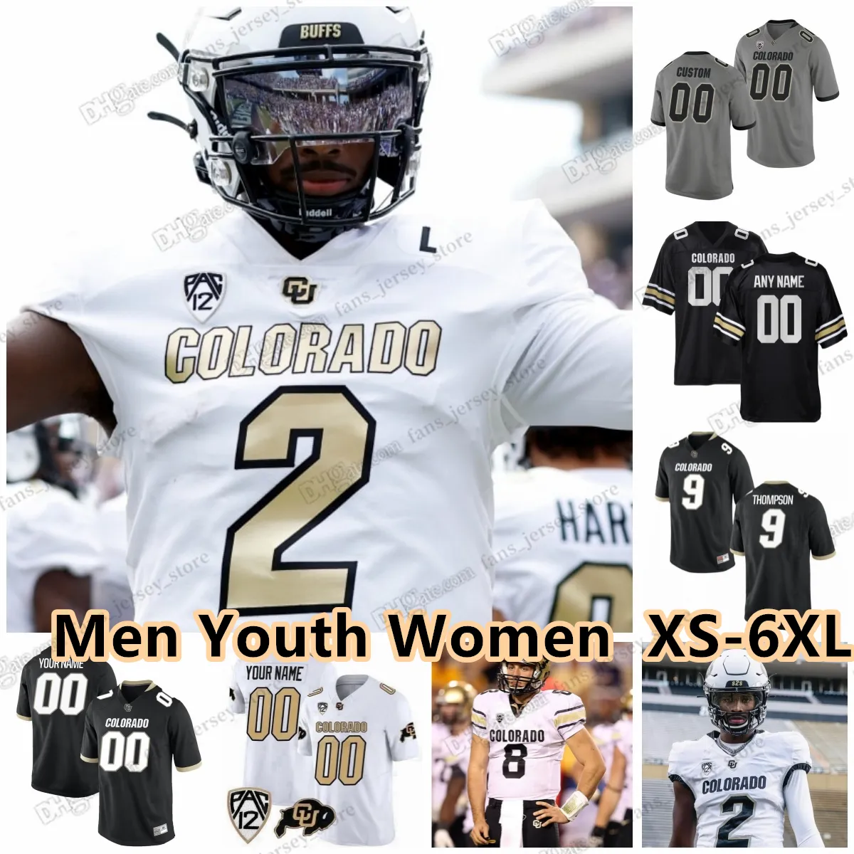 2023 XS 6XL NCAA Colorado Buffaloes Jerseys De Fútbol 2 Shedeur Sanders