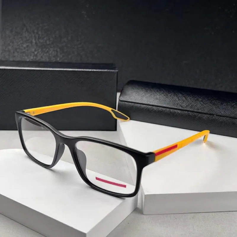 23NEW DESIGスポーティな光学メガネフレームユニセックスL01 54-18-145軽量カーボンファイバー処方眼鏡用の簡潔な長方形ゴーグルフルトケース