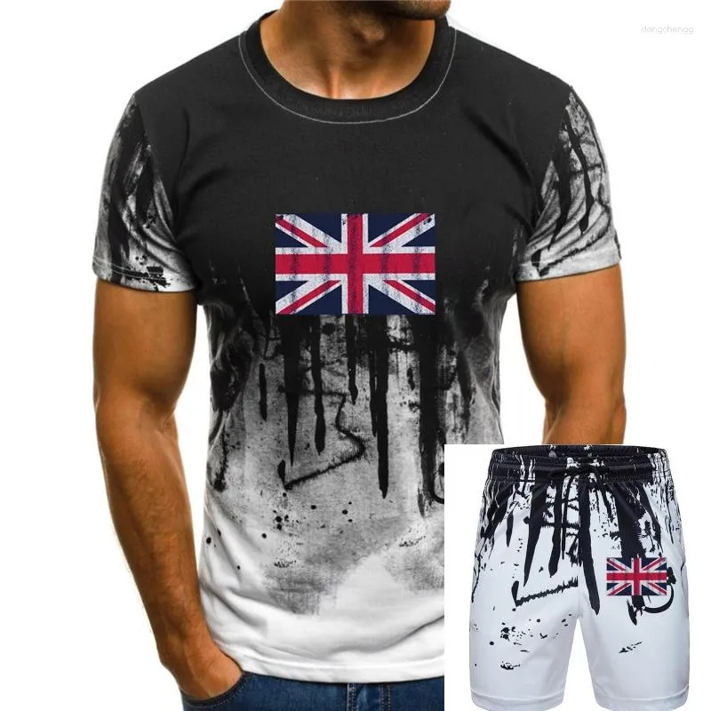 Herr t-skjortor bomull t-shirts grundläggande toppar tees Storbritannien flagga England brittiska union jack t-shirt