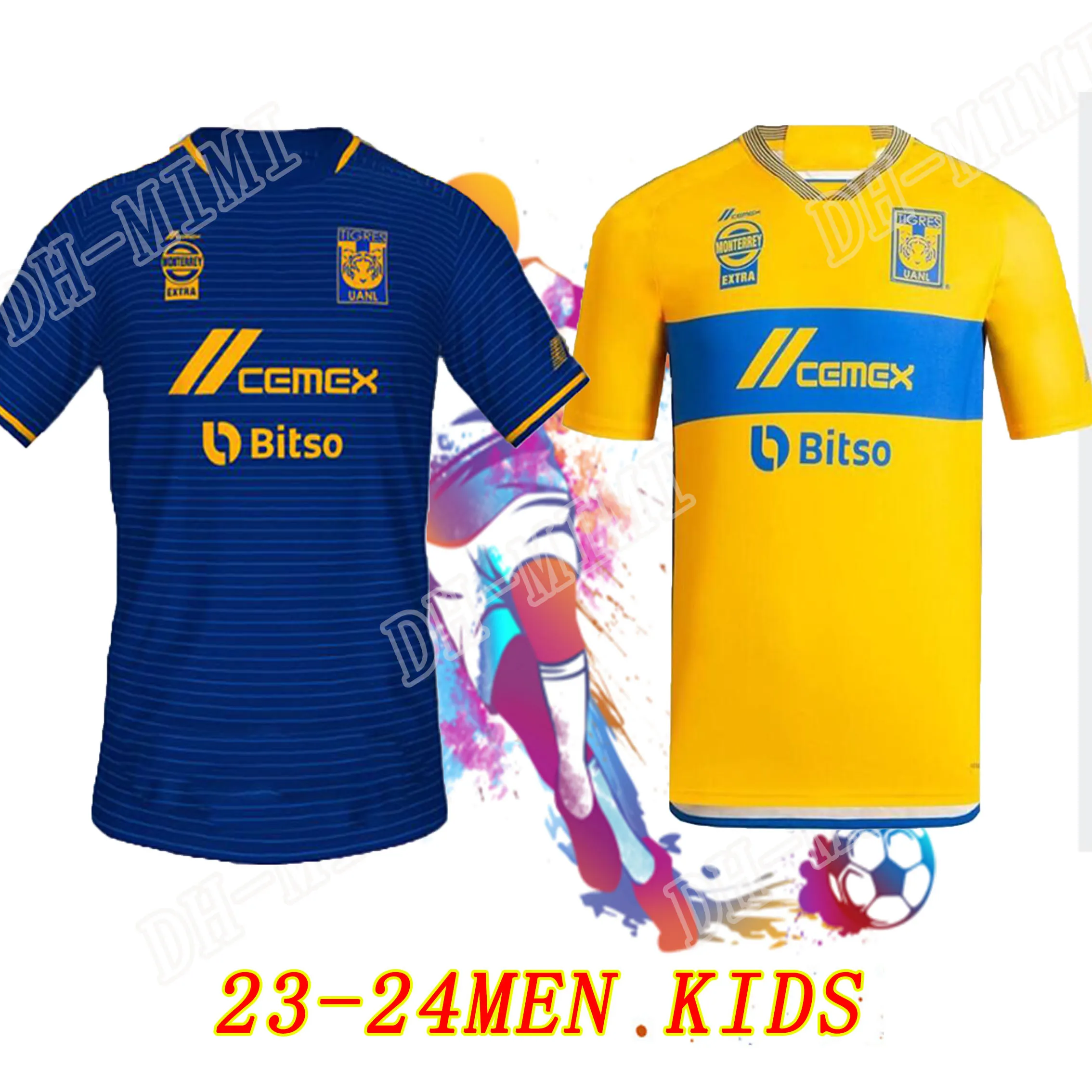 Liga MX 2023 2024 Tigres Fußballtrikots GIGNAC NICO SOTELDO S.CORDOVA CORDOVA THAUVIN UANL Home Away 3rd 23 24 Fußballtrikot für Herren und Kinder