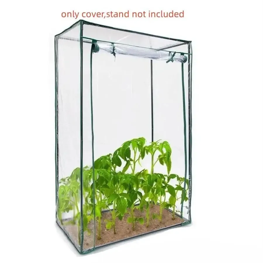100x50x150cm 39,37x 19,69x59,06 pouces Couverture de véranda de jardin portable Tente de plante d'isolation de vent de semis d'élevage de serre en PVC (sans support)