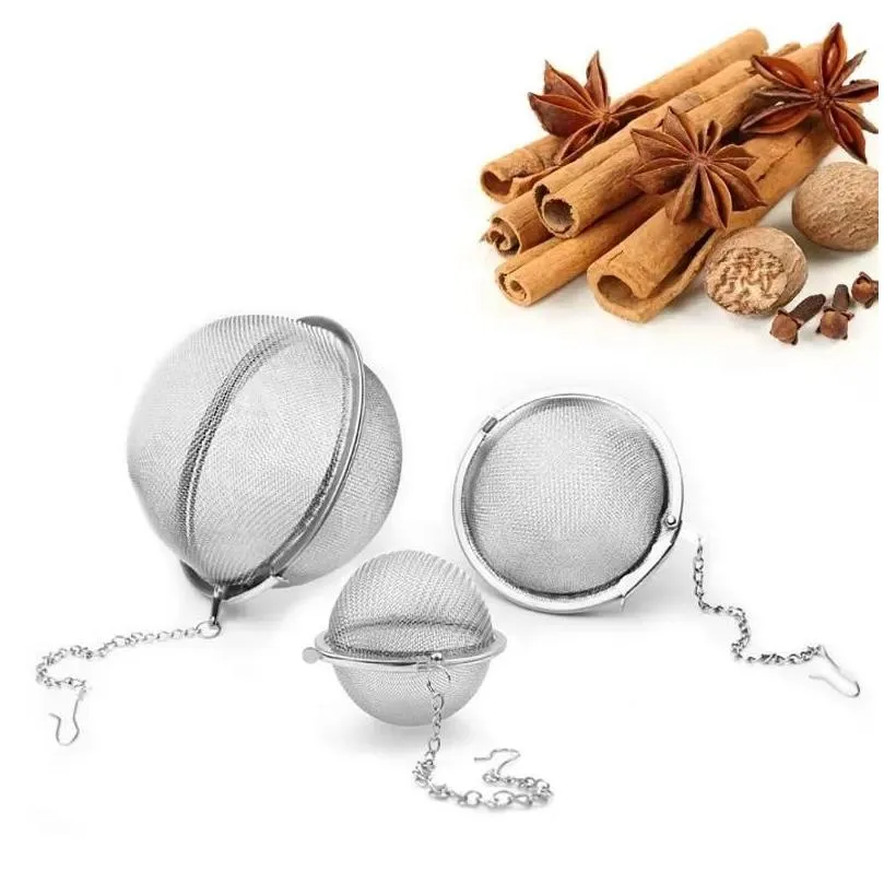 Coffee Tea Tools Stainless Steel Pot Infuser Sphere Locking Spice Green Leaf Ball Strainer Mesh Strainers Filter Drop Delivery Hom Ot8C3