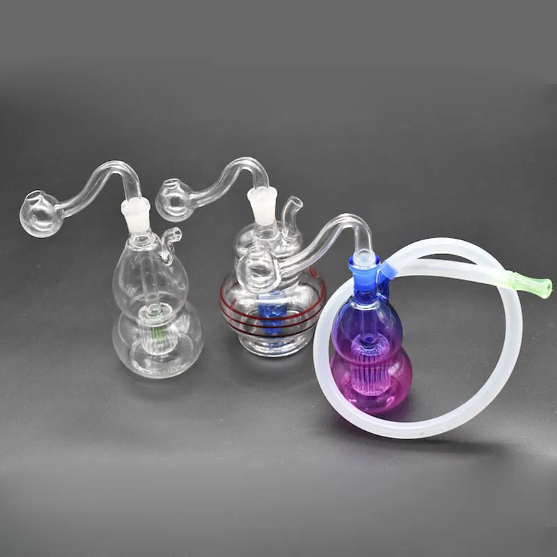 Petits tuyaux de brûleur à mazout en verre pyrex épais pour fumer Bong d'eau Bubbler fumer Bong huile Dab Rigs pour fumer cendrier narguilés