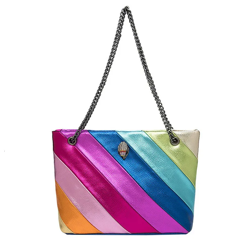 Bolsas cosméticas Estuches 2023 Reino Unido Marca Rainbow Bolso de mujer Gran capacidad Patrón de onda Eagle Head Icon Front Jointing Bird Body Bag Hombro 230912