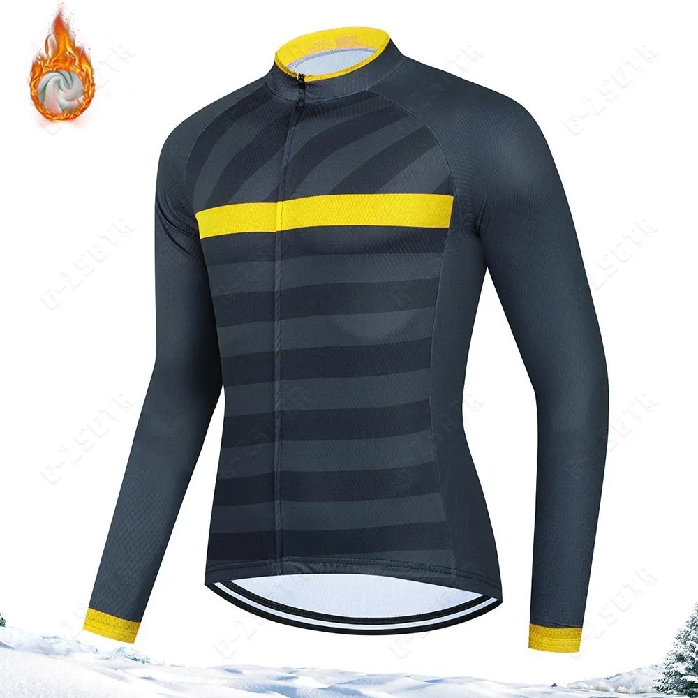 Chemises de cyclisme Tops Maillots d'hiver Vêtements en polaire thermique VTT Vestes de vélo Sports Team Vêtements de vélo Bavoirs Pantalons antichoc 230911
