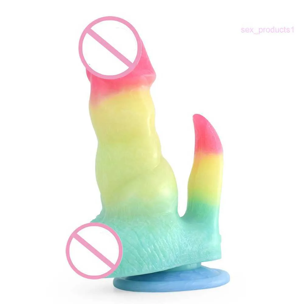 sex massagerColorful silicone simulated penis cannon king artificial penis for women manual insertion of a masturbator anal plug adult sex toy