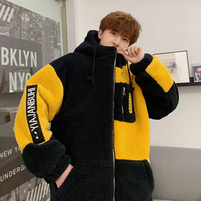 Mens winter bomber top jacket with hood
