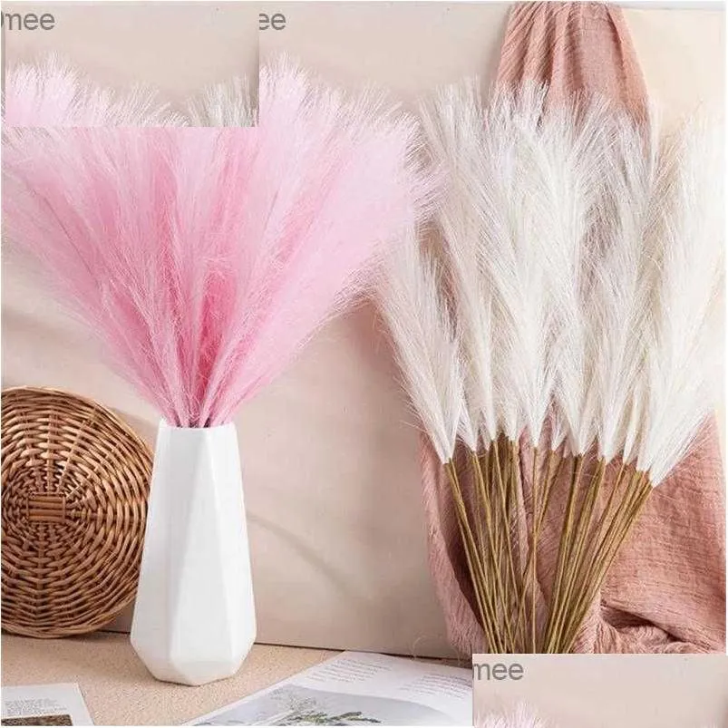 Decorative Flowers Wreaths Home Decoration Ramadan Diy Fake Flower For Bedroom Room Boho Household Simation Dried Reed Drop Delivery G Dha4H