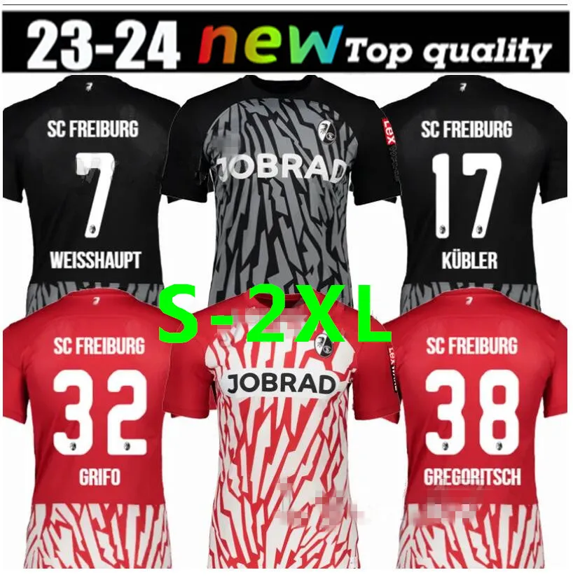 2023 24 GRIFO SC Freiburg camisas de futebol casa fora KYEREH WEISSHAUPT GINTER KEITEL 23 24 GREGORITSCH HOLER KUBLER EGGESTEIN FAN VERSÃO jersey camisas de futebol top66