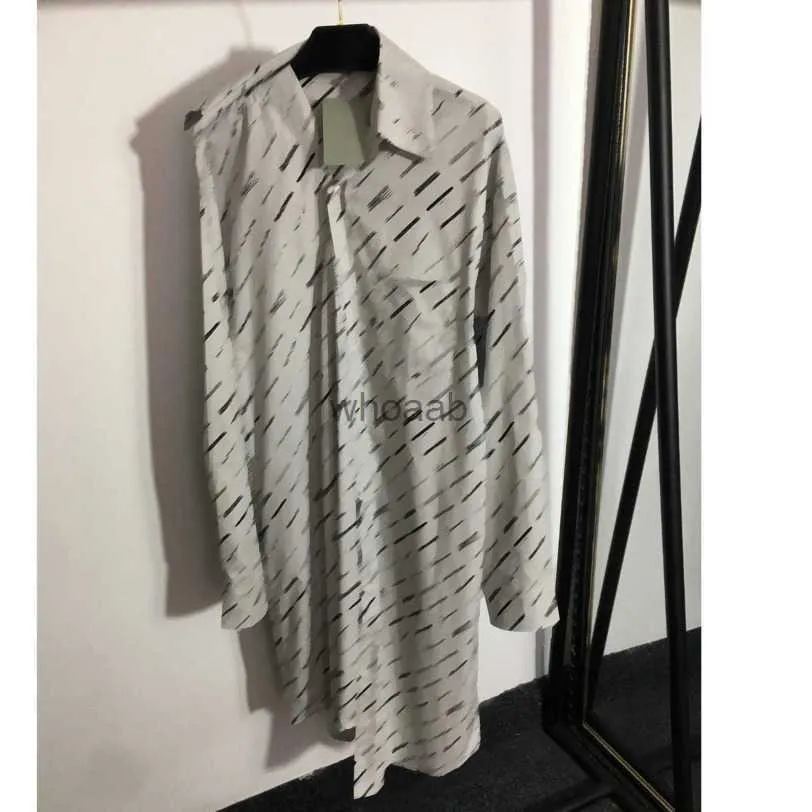 Magnificent23ss women dress summer womens designer clothing Full letters Printed lapel long-sleeved shirt dress High quality womens clothing a1 HKD230912