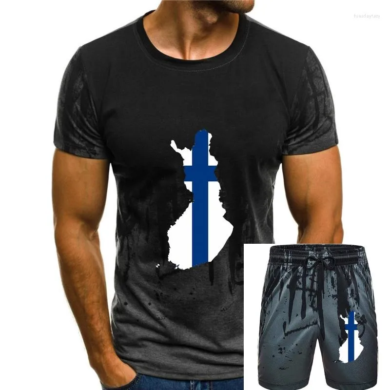 Herren T-Shirts Finnland Karte Flagge Unisex Shirt Herren Kleidung T-Shirt