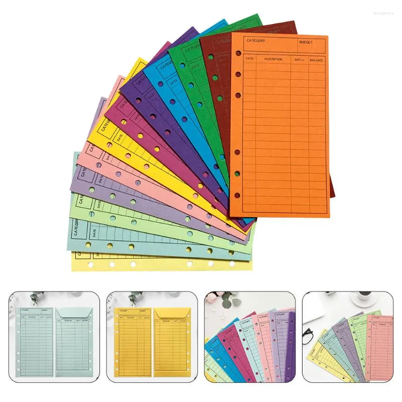 Cadeaupapier 12 stuks Budget Envelop Cash Envelops A6 Bindmiddel Blinder Supplies Gekleurde Clips Planner Valuta Zakelijk