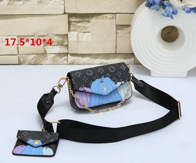 Women Yk Trio Messenger bag Crossbody Men Shoulder Bag Designer Handbag Monograms Eclipse Canvas pumpkin Wallet 2pcs set High Quality Purse M46435