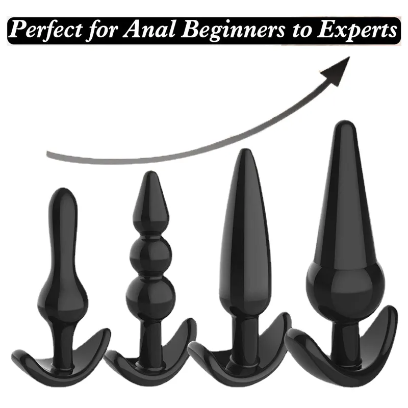 Vibrators 4Pcs Lot Silicone Butt Plug Male Anus Prostata Massager Anal Bead Dilator Sex Toy For Women Gay Erotic Enema Beads 230911