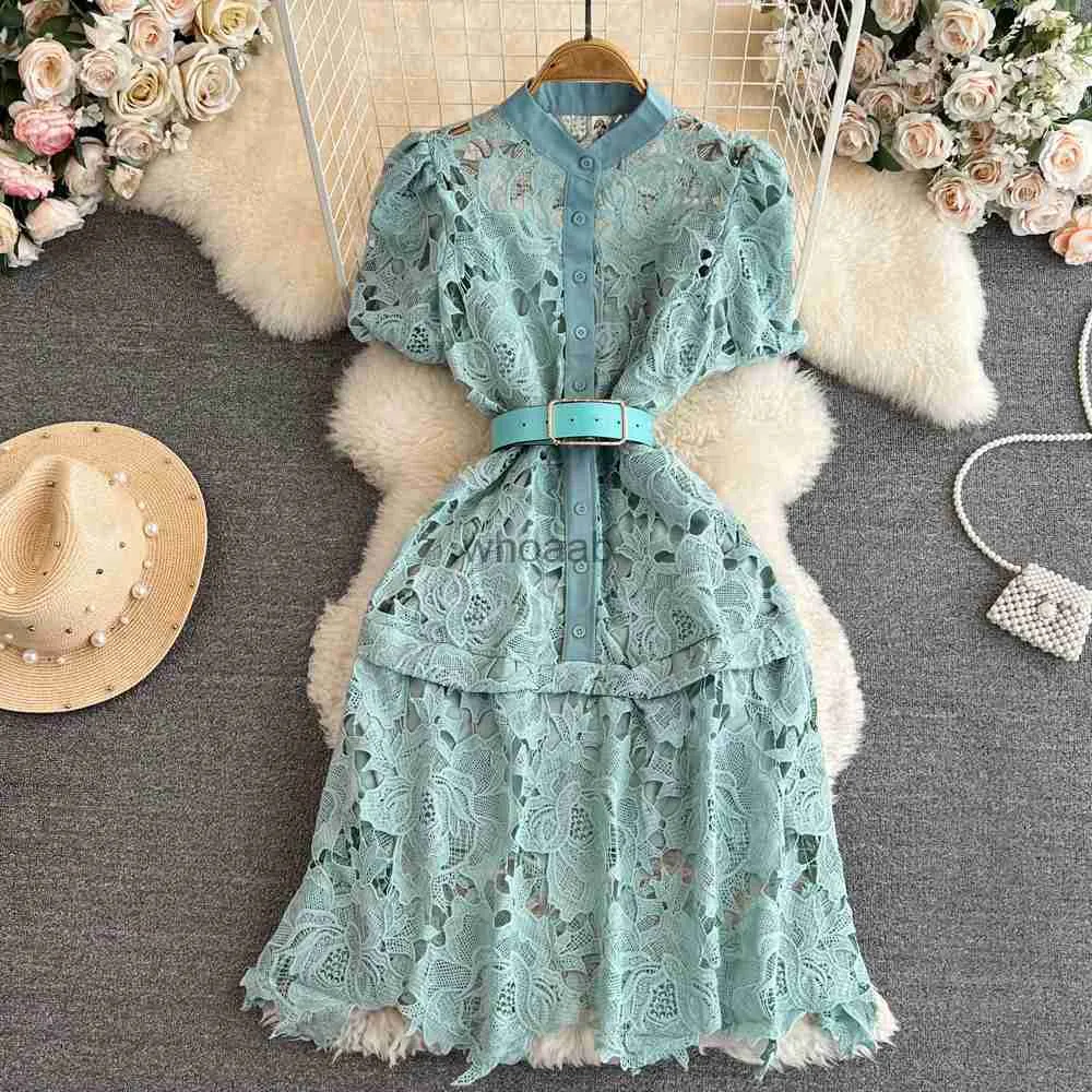 MagnificentCasual Spring Autumn New Women Fashion Embroidery Mesh Sling Long Dress Female Casual Loose Patchwork Chic Mid-Calf 2024 HKD230912