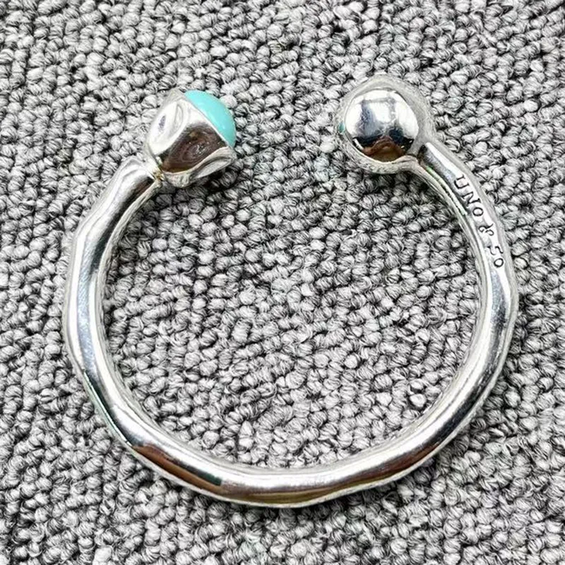 Bangle 2023 UNODE50 Fashion Silver 925 Utsökta fyra färger pärlstav armbandsknappens semestergåva 230911