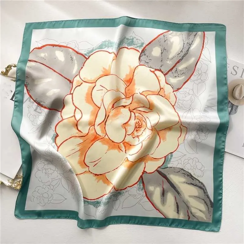 Scarves Beach Square Scarf For Women Summer Hair Bands Ribbon Silk Shawl Satin Hijab Wraps Neckerchief Kvinnlig pannband Bandana 230831