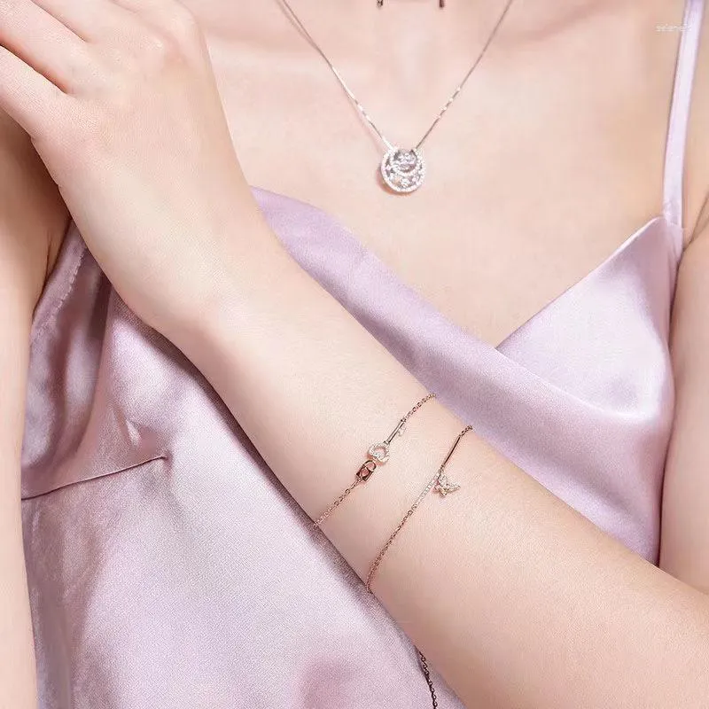 Bracelets à maillons coréens, frais et simples, en forme de cœur, en argent sterling 925, bijoux qui ne se décolorent pas, exquis pour la Saint-Valentin