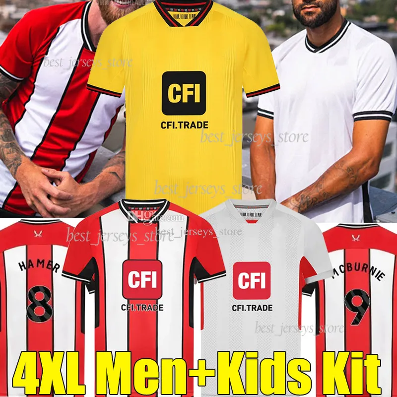 XXXL 4XL 23/24 sheFIELDd camisas de futebol Kit Promoção McBURNIE TRUSTY HAMER OSBORN NORWOOD VINI SOUZA BALDOCK DAVIES BOGLE BREWSTER EGAN COULIBALY camisas de futebol