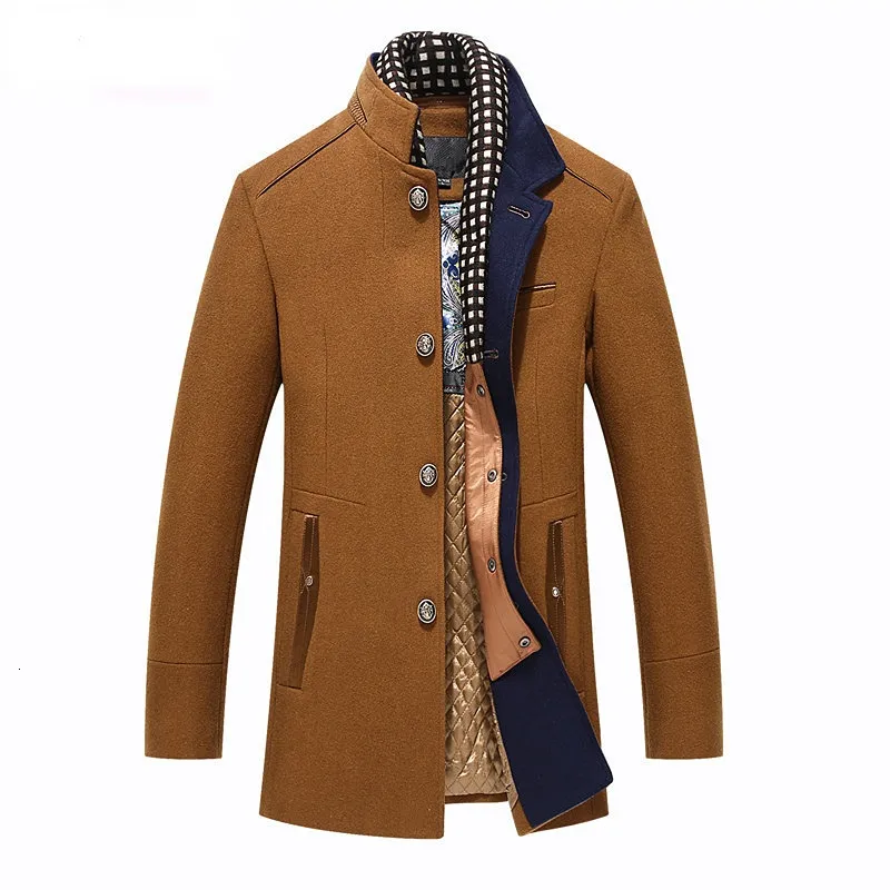 Misturas de lã masculina lã pano de lã casaco juventude gola dupla casacos de pele blusão masculino roupas masculinas jaqueta 230911