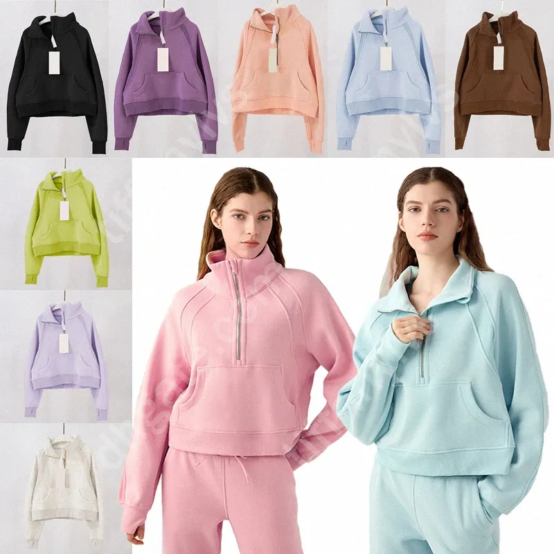 Women's Hoodies Sweatshirts Yoga Hoodie Scuba Winter Lululemens Hoodies Wear Zipper Design Fashion All Sweater Sports Long Sleeve Zip Up