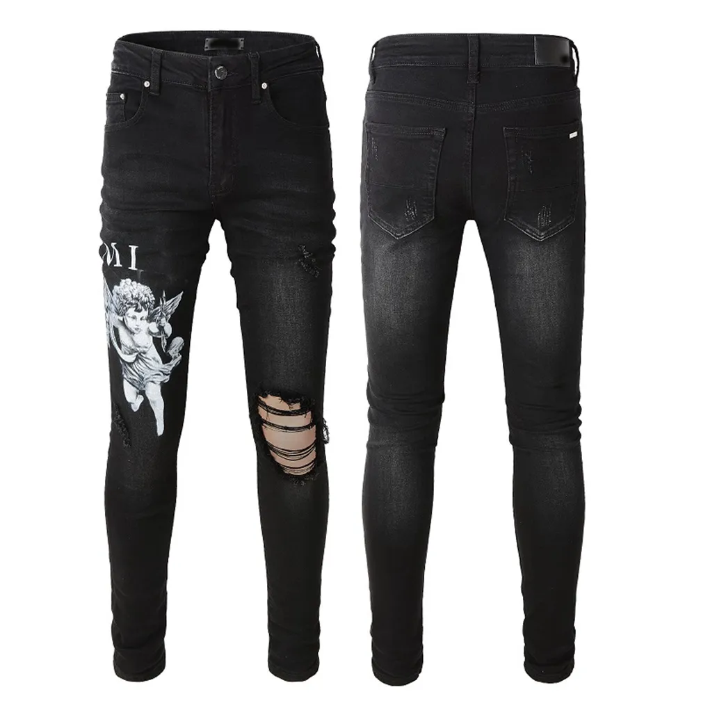 Y2K Skinny Jeans: Designer Hip Hop Denim with Stickers