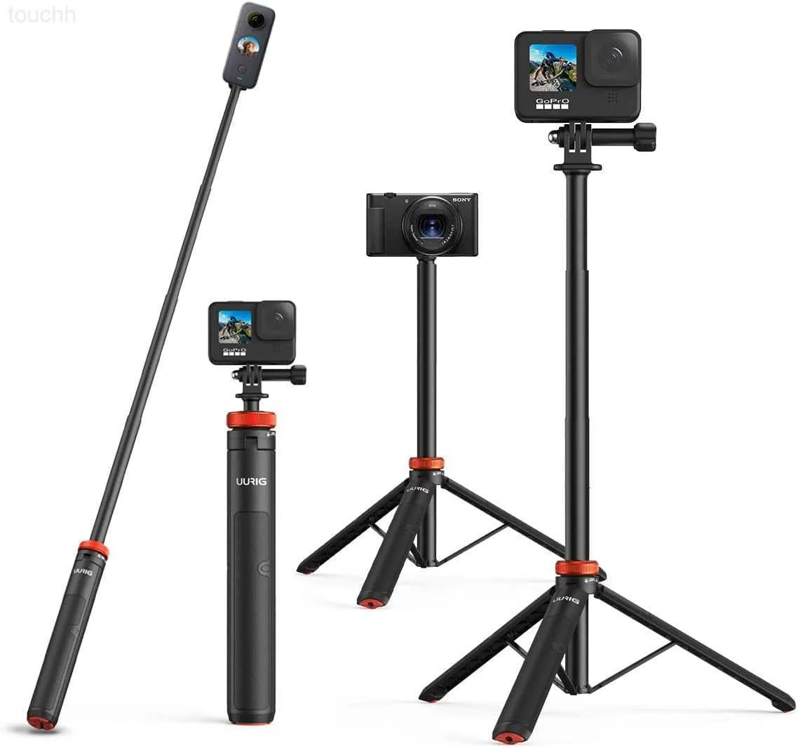 Stative UURig Teleskop-Selfie-Stick mit wasserdichtem Griff, geeignet für Fusion Max Session AKASO SJCAM Sportkameras L230912