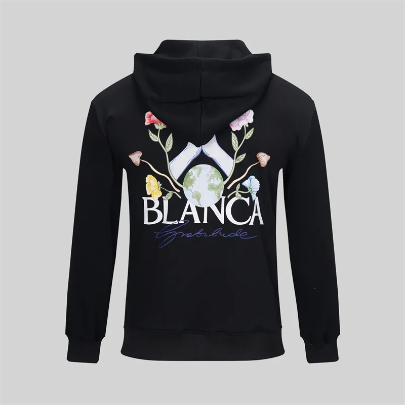 Moda mężczyźni kobiety Casablanc z kapturem na deskorolce Hip Hop jesienne zima ponadwymiarowa High Street Unisex Streetwear z kapturem bluza pary ubrania rozmiar m-3xl